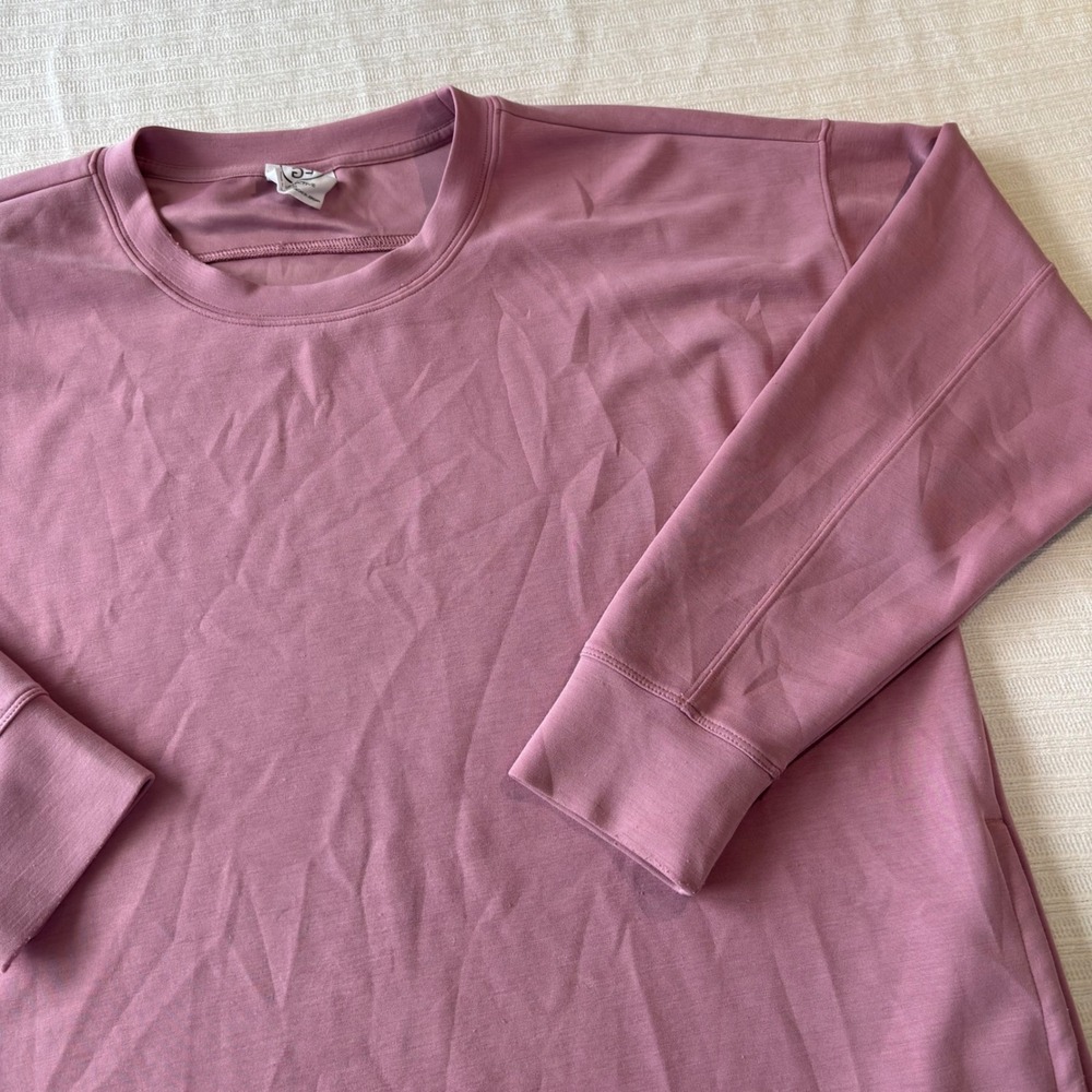 Sage Collective Mauve Pink Crossover Hem Sweatshirt XL Modal Blend Pockets